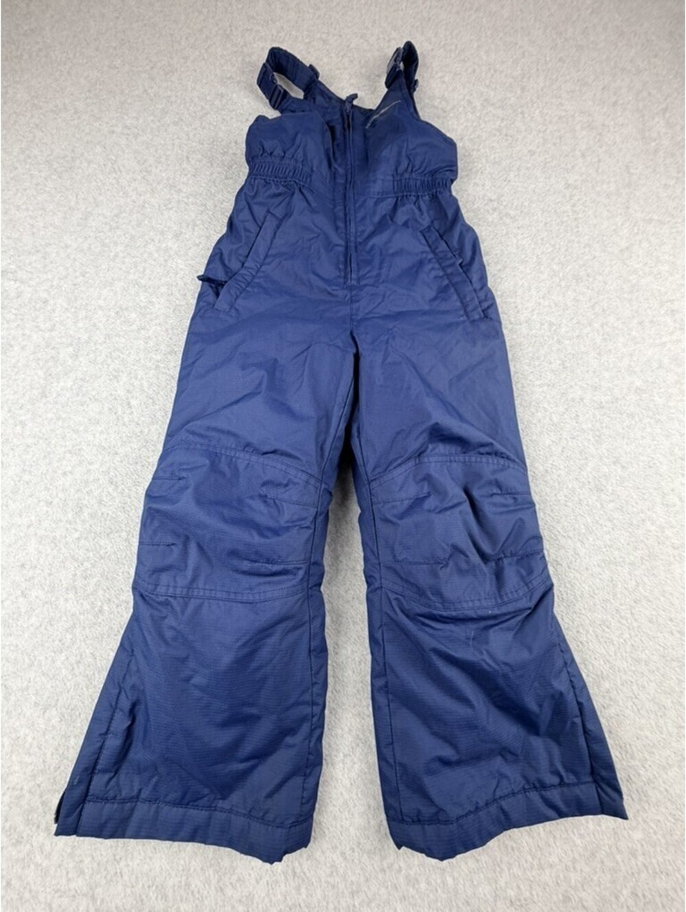 Eddie Bauer Kids Snow Bibs XS 5/6 Blue Winter Ski Insulated Full Zip Adjustable